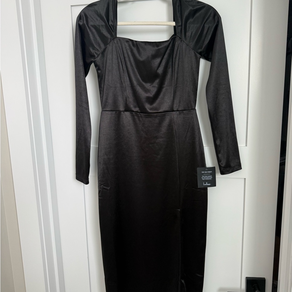 Lulu's Chic Black Long Sleeve Dress M